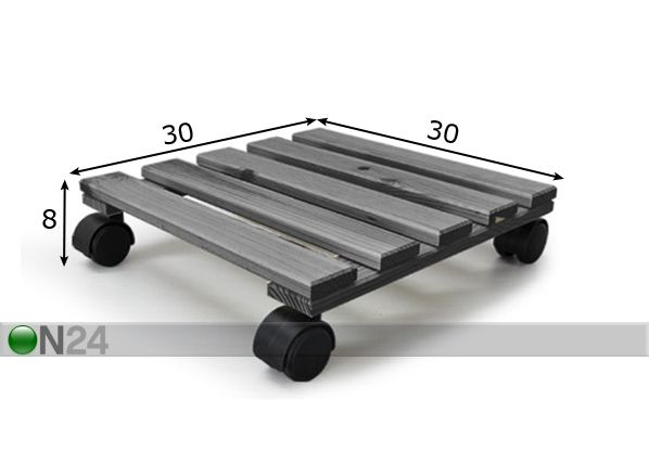 Kukka-alusta pyörillä mitat