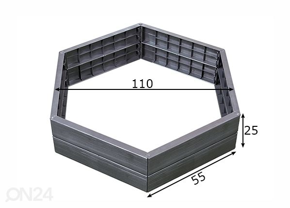 Kukkalaatikko Ergo 55 cm mitat