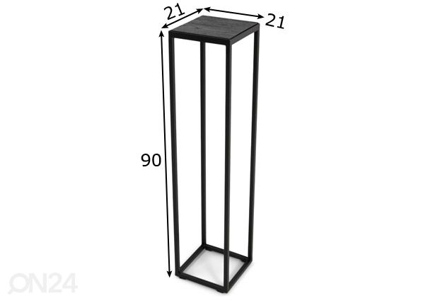 Kukkapöytä Daniël Pilari musta 90 cm mitat