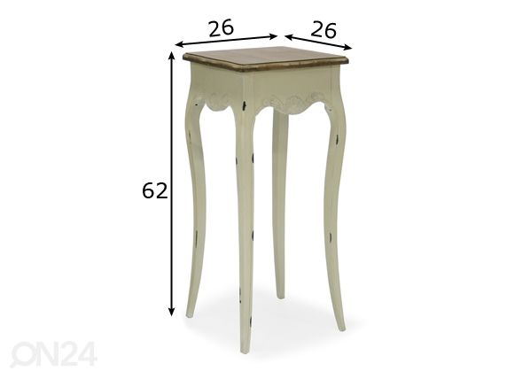 Kukkapöytä Samira 62x26x26 cm mitat