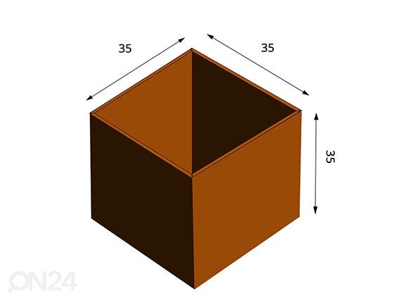 Kukkaruukku Cor-Ten teräksestä Fiora M mitat