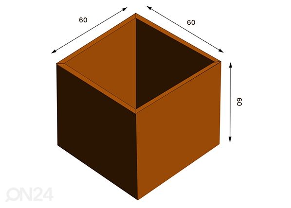 Kukkaruukku Cor-Ten terästä Clara XL mitat