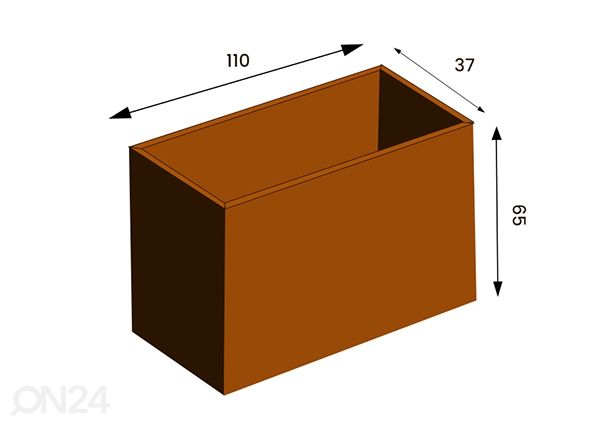 Kukkaruukku Cor-Ten terästä Lilly mitat