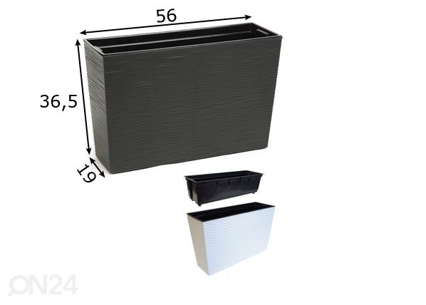 Kukkaruukku WERBENA 19x56 cm mitat