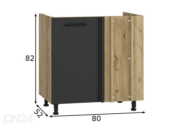 Kulma-allaskaappi 100 cm mitat