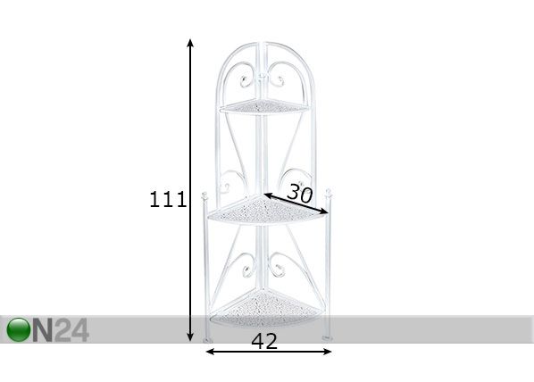 Kulmahyllykkö 3-os GRETA mitat