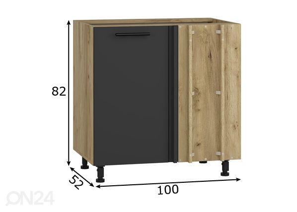 Kulmakaappi 100 cm mitat
