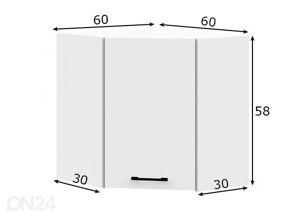 Kulmakaappi 60/ 60 mitat