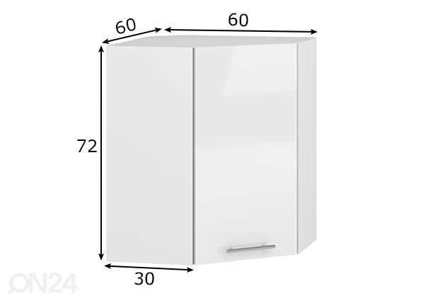Kulmakaappi 60x60 cm mitat