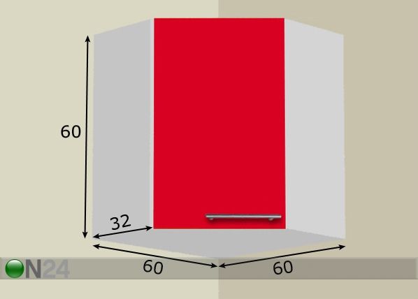 Kulmakaappi H60 cm mitat