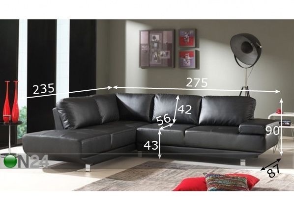 Kulmasohva BILBAO mitat