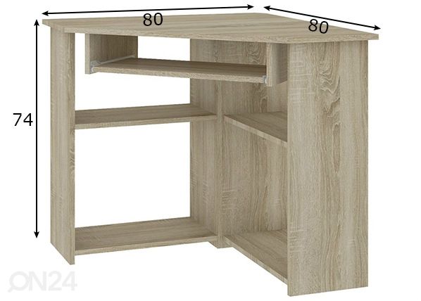 Kulmatyöpöytä mitat