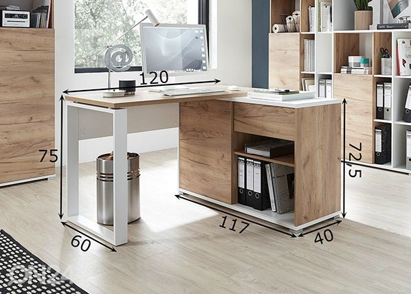 Kulmatyöpöytä LIONI mitat