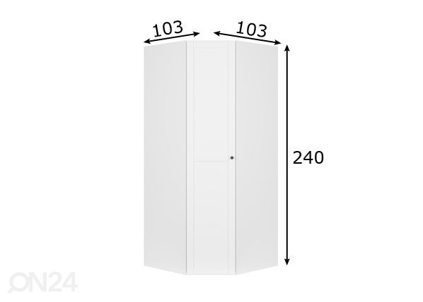 Kulmavaatekaappi 103 cm mitat
