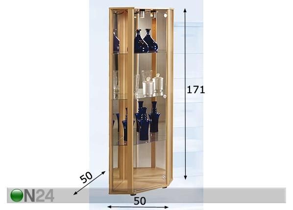 Kulmavitriinikaappi BORA 4 mitat