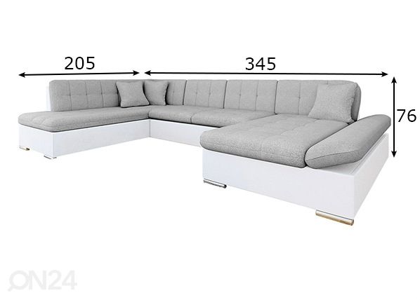 Kulmavuodesohva mitat