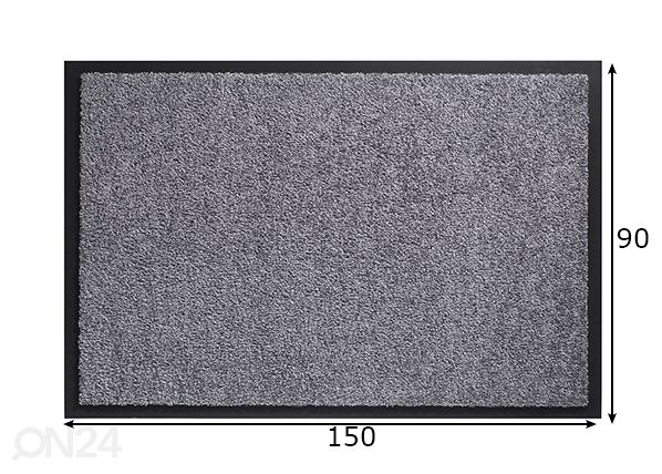 Kuramatto Twister 90x150cm, harmaa mitat