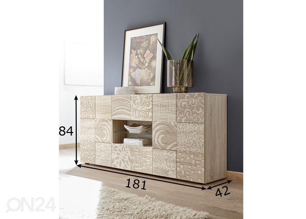 Kuvioitu lipasto Miro 201583-07 mitat