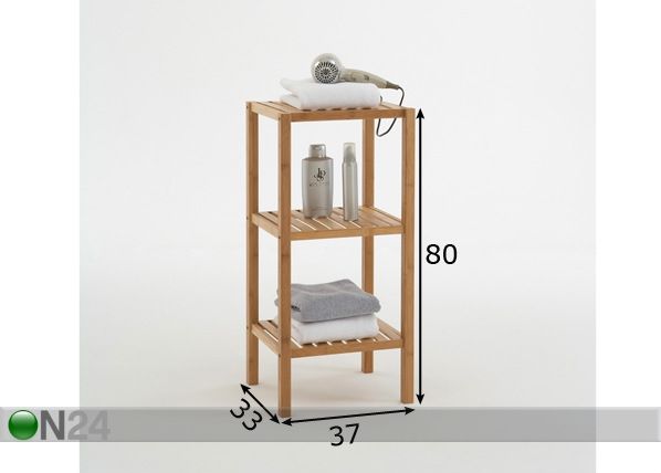 Kylpyhuoneen hylly BALI 8 mitat