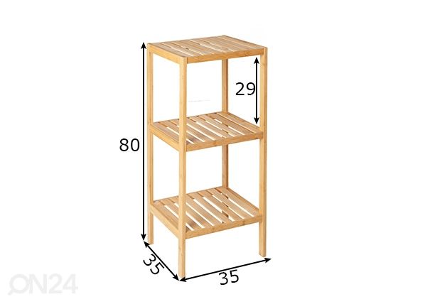 Kylpyhuoneen hylly Bamboo mitat