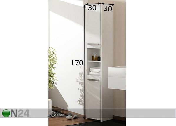 Kylpyhuoneen kaappi 30 cm mitat