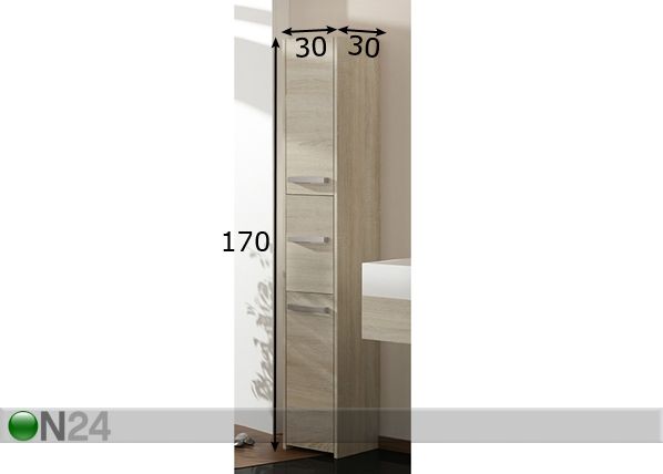 Kylpyhuoneen kaappi 30 cm mitat