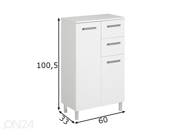 Kylpyhuoneen kaappi 312 mitat