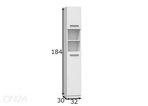 Kylpyhuoneen kaappi 32 cm mitat