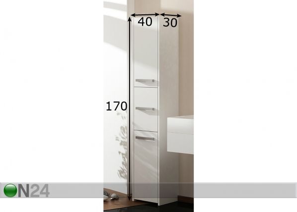 Kylpyhuoneen kaappi 40 cm mitat