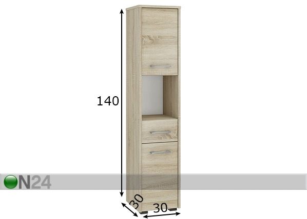 Kylpyhuoneen kaappi Fin mitat