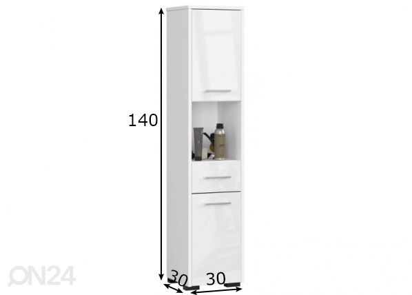 Kylpyhuoneen kaappi Fin mitat