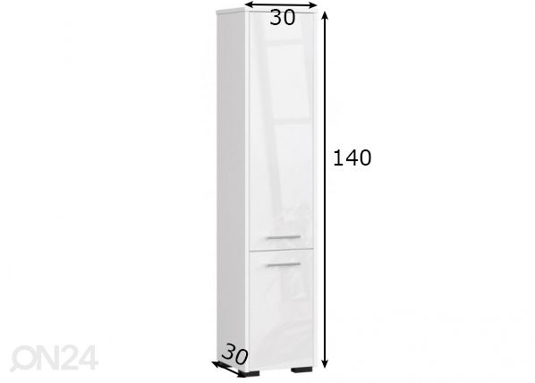 Kylpyhuoneen kaappi Fin mitat