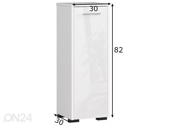 Kylpyhuoneen kaappi Fin I mitat