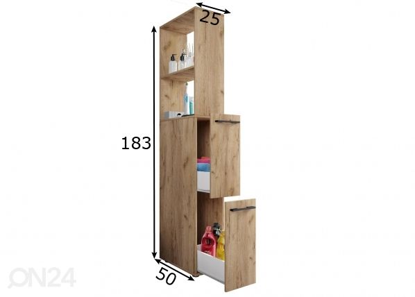 Kylpyhuoneen kaappi Sadilo XL 25 cm mitat