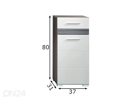 Kylpyhuoneen kaappi Set-one mitat