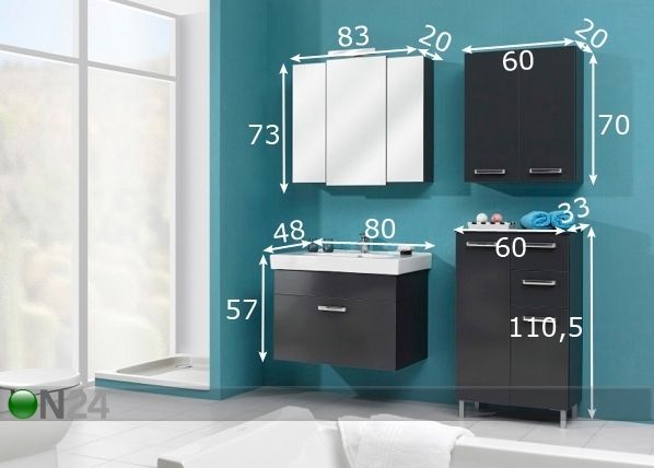 Kylpyhuoneen kalusteet 311 mitat