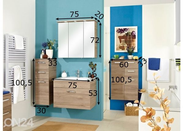 Kylpyhuoneen kalusteet 313 mitat
