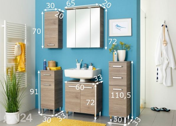 Kylpyhuoneen kalusteet 313 mitat