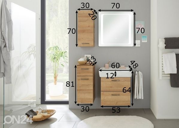 Kylpyhuoneen kalusteet 919 mitat