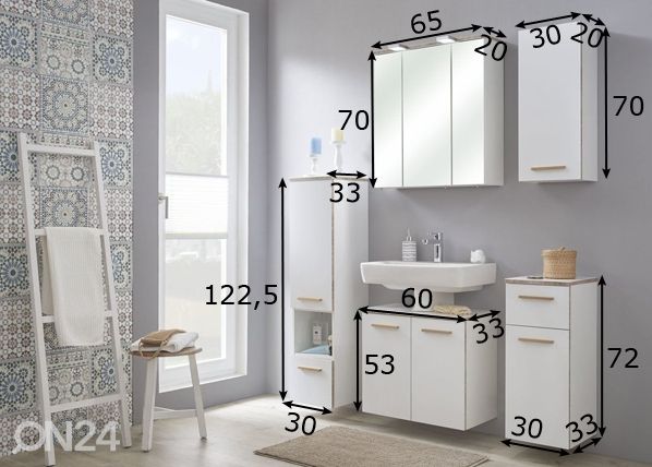 Kylpyhuoneen kalusteet 931 mitat