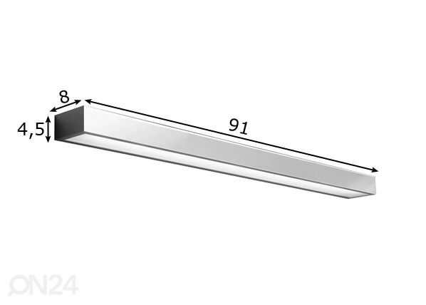 Kylpyhuoneen LED-valaisin mitat
