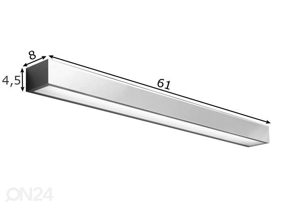 Kylpyhuoneen LED-valaisin mitat