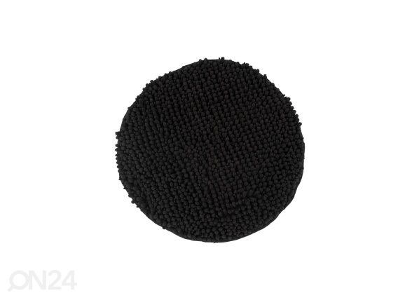 Kylpyhuoneen matto Fluffy Black Ø55 cm