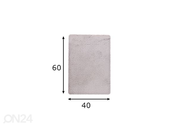Kylpyhuoneen matto Heaven Silver 40x60 cm mitat