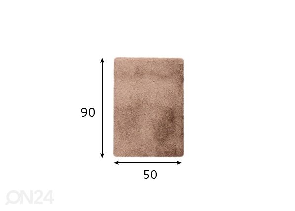 Kylpyhuoneen matto Heaven Taupe 50x90 cm mitat