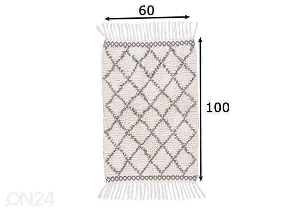 Kylpyhuoneen matto Tom Tailor Ethno Bath Ben 60x100 cm, valkoinen/kirjava mitat