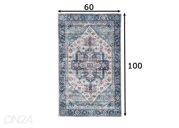 Kylpyhuoneen matto Tom Tailor Oriental Bath 60x100 cm, turkoosi mitat