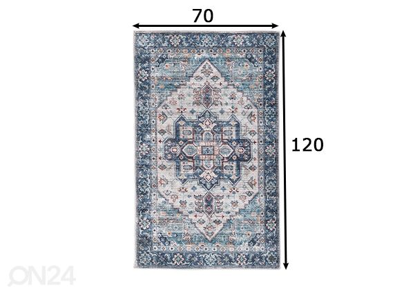 Kylpyhuoneen matto Tom Tailor Oriental Bath 70x120 cm, turkoosi mitat