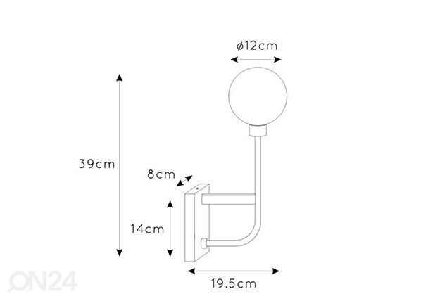 Kylpyhuoneen valaisin Berend mitat
