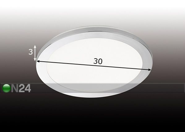 Kylpyhuoneen valaisin Gotland LED Ø30 cm, nikkeli mitat